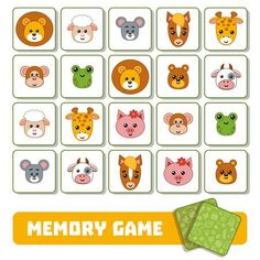 an animal memory game with animals on it