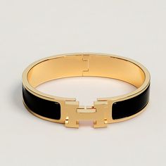 Clic H bracelet | Hermès USA Hermes Bracelet Black, Camille Gottlieb, Hermes Bangle, Stile Blair Waldorf, H Bracelet, Hermes Bracelet, Hermes Jewelry, Enamel Bracelet, Jewelry Lookbook