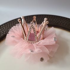 Brand New Princess Birthday Hair Clip Sparkly Crown With Pink Ruffle Bottom Macrame Headband, Gold Hair Bow, Gold Glitter Bow, Red Hair Bow, Baby Girl Accessories, Hair Bow Sets, Christmas Hair Bows, Birthday Hair, Cotton Headband