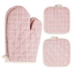 PRICES MAY VARY. HEAT RESISTANT:The oven mitts and pot holders, heat resistant up to 356 F/ 180C. Well protect your hands and wrists from burns. Cotton and polyester inner liner,makes you feel comfortable,no stiff feeling.Don't challenge ultra-high temperature 4 PIECE VALUE SET:Features 2 oven mitts (10 in x 5.7 in) and 2 pot holders (6.9 in x 6.9 in). Made of a durable 100% cotton shell with a 100% cotton fill SAFETY WITH FLEXIBILITY:Made of cotton, soft quilted cotton lining making it flexible Pink Oven, Kitchen Mittens, Kitchen Pink, Oven Mitts And Pot Holders, Silicone Pot Holders, Silicone Oven Mitt, Mini Oven, Cotton Textile, Oven Glove