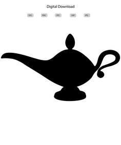 a black and white image of a teapot with the words digital download on it