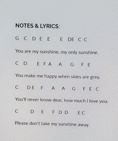 a poem written in black and white on a sheet of paper with the words notes & lyrics