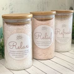 Bath Salt Gift Set Bath Salt Containers, Mindful Gifts, Bath Salt Jars, Bath Salt Gift Set, Dandelion And Burdock, Relax Bath, Bath Salts Gift, Natural Bath Salts, Bath Salts Diy