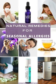 These natural remedies for seasonal allergies are a safe and gentle solution to the annoying sniffling, sneezing and coughing triggered by allergies. Find effective home remedies like nasal irrigation, acupuncture, and dietary changes. Learn how to manage allergy symptoms and make the most of the season! Seasonal Allergy Symptoms, Home Remedies For Allergies, Natural Decongestant, Spring Allergies, Plant Therapy Essential Oils, Allergy Season, Diluting Essential Oils, Allergy Remedies