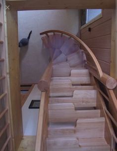 the stairs are made out of wooden planks