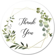 a thank card with greenery on it