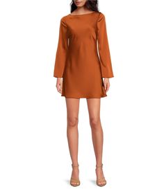 Shop for Gianni Bini Dionne Satin Boat Neck Long Sleeve Mini Dress at Dillard's. Visit Dillard's to find clothing, accessories, shoes, cosmetics & more. The Style of Your Life. Fall Inspo Outfits, Autumn Outfits Aesthetic, Outfit Ideas College, Outfits Nyc, Boat Neck Long Sleeve, Engagement Party Dresses, Office Casual Outfit, Cozy Fall Outfits, Contemporary Dresses