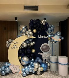 balloons and decorations are on display in the lobby at marro's two - way moon