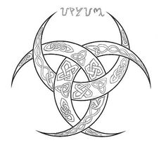 an image of two intertwined circles with the word urn written in black ink