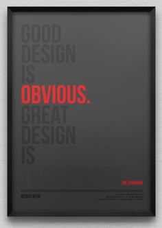 a framed poster with the words obvious in red and black, against a white wall