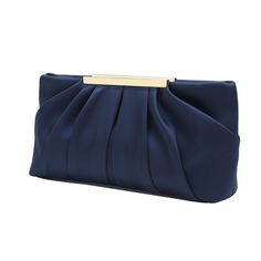 PRICES MAY VARY. High-Quality SATIN - This Charming Tailor Clutch Bag is fabricated in an elegant ruching silhouette with refined satin, soft and sleek, while solid and durable. More Secure CLOSURE - 2 magnetic buttons at top, providing more security to your belongs; including an inside zipper pocket, which can hold your small items and prevent them slipping out. Polished METALWARE - Polished metal bars add edge to modern. Each purse comes with a detachable O chain (long 120 cm), to allow this c Fancy Clutch Purse, Fancy Clutch, Classy Purses, Crystal Handbag, Clutch Bag Wedding, Cheap Purses, Popular Handbags, Rhinestone Clutch, Bag Elegant