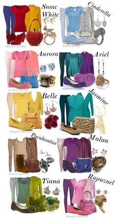 the different types of shoes and purses are shown in this poster, which shows how to wear them