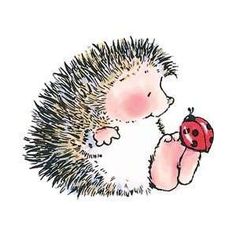 a hedgehog with a ladybug on it's back