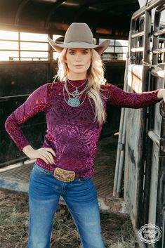 Classy Cowgirl, Trying Too Hard, Velvet Design, Mesh Long Sleeve Top, Western Graphic Tees, Crater Lake, Mesh Long Sleeve, Mesh Material, Womens Bodysuit