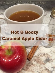 hot and boozy caramel apple cider