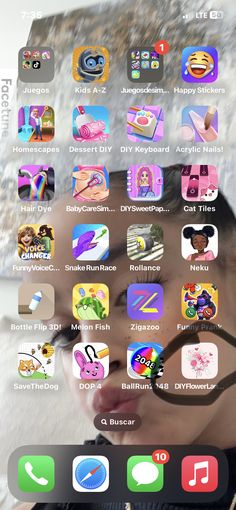 an iphone screen with many icons on it