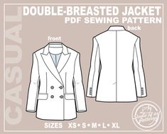 the double breasted jacket sewing pattern is shown