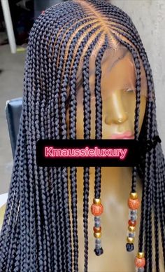 WHY BUY BRAIDED WIGS? Do you like to change your look to different occasions? Have you ever wanted protective braided wig hairstyles, that save your edges, while at the same time saving you time, money and getting you ready in a matter of minutes? Kmaussieluxury tick all the boxes. WIG Specification This is a full lace wig and is customized with high quality lace for multiple install. ✄Elastic band to ensure secured fit ✄Premium braiding hair ✄Medium Density  ✄Comfortable and Durable ✄Hot Water Set ✄Color as seen ✄Cornrows with beads   This wig comes in one length only (If beads are out of stock, we will use similar beads). I've watermarked my pictures to avoid other sellers using them. The lace can be bleached to match scalp color (Please indicate in personalized message if you want your Braided Wig Hairstyles, Fringe Braids, Cornrows With Beads, Cornrow Wig, Fringe Braid, Ghana Weaving, Cornrow Braids, Wig For Black Women, Braided Wigs