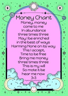 Money Spell Money Chant Money Chants, Money Chant, Manifestation Spells, Hoodoo Spells