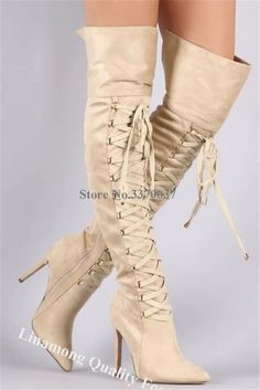 VCSHOES Women Suede Leather Over Knee Stiletto Heel Boots Beige Long High Heel Boots Formal Dress Shoes as picture-35 Stiletto Heel Boots, Formal Dress Shoes, Boots Beige, Heel Boots, High Heel Boots, Lace Boots, Stiletto Heel, Formal Dress, Suede Leather