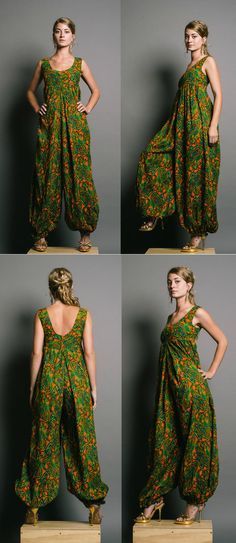 1960s Jumpsuit, Fall Womens Outfits, Jumpsuit Vintage, Womens Outfits, Harem Jumpsuits, Vintage Jumpsuit, Robes Vintage, Lovely Fashion