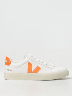 Find VEJA Sneakers on Editorialist. Sneakers VEJA Woman color Orange Sneakers Veja, Basket Veja, Orange Sneakers, Veja Sneakers, Orange Shoes, Italian Fashion Designers, Canvas Sneakers, White Sneakers, Italian Fashion