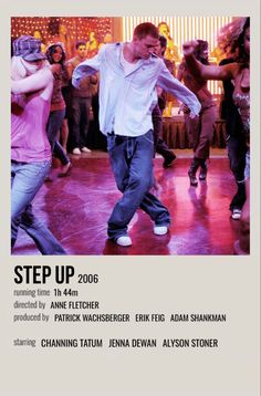 the poster for step up shows two people dancing on a dance floor with other people in the background