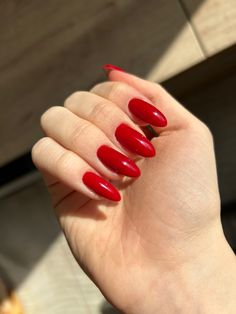 Rosy Nails, Almond Nails Red, Fall Pinterest, Oval Acrylic Nails, Greece Aesthetic, Bright Red Nails, Red Acrylic Nails, French Acrylic Nails, Classy Acrylic Nails