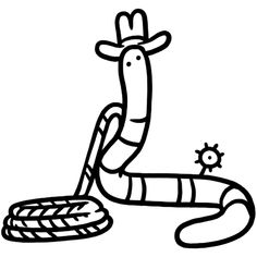 a snake with a hat on it's head next to a tire and sprinkle