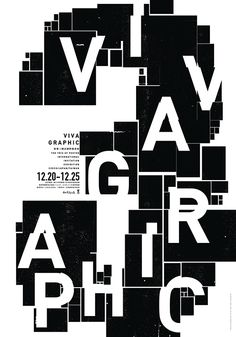 the poster for an art exhibition with black and white squares, which appear to be made from