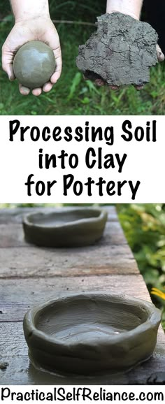 the process is being made with clay and then using it to make pots for pottery