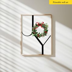 a christmas wreath hanging on the wall