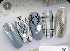 Xmas Nail Art, Holiday Nail Designs, Manicure Gel, Plaid Nails, Nails Only, Winter Nail