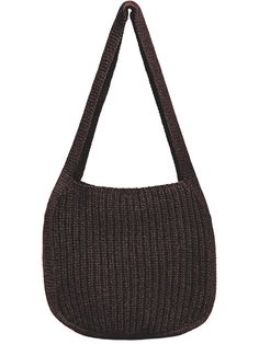 Casual Brown Knitted Bags, Winter Casual Brown Shoulder Bag, Casual Knitted Crochet Travel Bag, Casual Winter Shoulder Bag, Casual Brown Shoulder Bag For Winter, Casual Crochet Travel Bag, Casual Brown Bag For Winter, Casual Brown Winter Bag, Trendy Knitted Shoulder Bag