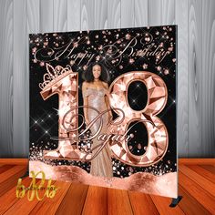 an image of a birthday card with the number eighteen on it and stars in the background