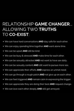 Transform your relationship with this game-changer! 🚀 Explore the power of embracing two truths co-existing in harmony. 🌟 Strengthen connections, foster understanding, and create lasting bonds. 💑 Ready to elevate your love journey? Discover the secrets to thriving relationships! 💖 #RelationshipGameChanger #LoveAndUnderstanding #HealthyRelationships #ConnectionMatters #TransformativeLove #DiscoverTogether #RelationshipTips #EmbraceTruths #LastingBonds #ElevateLove #RelationshipWisdom #ThriveTogether ✨ Power Exchange Relationships, How To Improve Your Relationship, Relationship Games, Relationship Activities, Power Couples, Relationship Lessons, Relationship Therapy, Secret Relationship, Relationship Advice Quotes