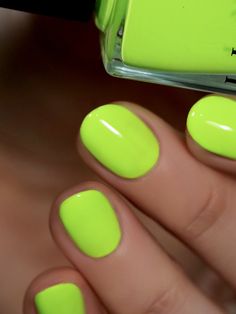 Playlist is an electrifying neon lemon-lime green Studio Color nail polish.  Get ready to turn it up to max volume! Playlist is a shockingly bright neon yellow-green polish that's guaranteed to be the center of attention. This show-stopping shade is the perfect tune for everything from a weekend festival to a backyard pool party!  Playlist is part of the Poolside collection, a fun and festive collection of vibrant cream shades packed with striking neon pigment. Celebrating the joy of summertime, Pool Party Playlist, Backyard Pool Party, Spring Nails Inspiration, Backyard Pool Parties, Neon Yellow Nails, Green Studio, Max Volume, Party Playlist, Weekend Festival