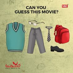 an advertisement with clothes and accessories on it that says can you guess this movie?