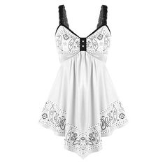 Season:Summer,Spring; Fabric:Cotton; Sleeve Length:Sleeveless; Look After Me:Hand wash,Machine wash; Gender:Women's; Style:Streetwear; Elasticity:Micro-elastic; Tops Type:Summer Tops,Camisole; Occasion:Back to School,Daily,Weekend,Going out; Top Length:Long; Fit Type:Regular Fit; Pattern:Floral; Design:Print,Backless,Ruched,Lace; Neckline:V Neck; Special Size:Plus Size; Front page:FF; Listing Date:05/17/2022; Bust:; Length:; Waist:; Special selected products:PlusSize Floral Long Tops, Lace Camisole Top, Plus Size Lace, Womens Camisoles, Black Camisole, Top Streetwear, Irregular Hem, Lace Camisole, Tank Top Camisole