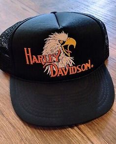 Harley Davidson Screaming Eagle Vintage 70s/80s Trucker Snapback - Rare!  | eBay 70's Harley Davidson, Male Energy, Harley Davidson Hats, Funny Trucker Hat, Merchandising Ideas, Screaming Eagle, Hey Man, Western Chic, Vintage Cap