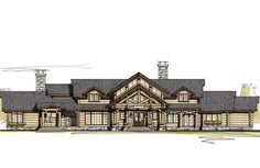 this is an artist's rendering of the front elevation of these luxury home plans