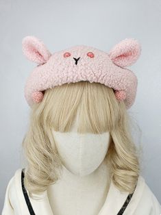 This price is for a beret, others are not included. Trendy Pink Flat Cap, Pink Adjustable Flat Cap, Adjustable Pink Flat Cap, Cute Pink Headband One Size Fits Most, Pink Kawaii Hat One Size Fits Most, Pink Cat Ears Hat For Winter, Pink Winter Hat With Cat Ears, Pink One Size Fits Most Flat Cap, Kawaii Pink Cap