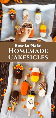 how to make homemade halloween cake pops with candy corn and marshmallows in the background