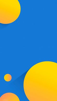 an orange and blue background with circles on the bottom right corner, yellow dots in the middle