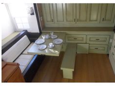 the kitchen is clean and ready to be used for dinner or desserts on the table