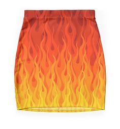 Super stretchy and durable polyester mini skirt. Vibrant, high-quality sublimation print across the front and back. Size range XXS-2XL. Cool fire flames pattern with a red, orange and yellow color palette. This vibrant design has a rock style and a confident vibe. This grunge design is inspired by cars and races and it looks awesome on anyone. Fire is a collection of particles or incandescent molecules of combustible matter, capable of emitting heat and visible light. The reddish-orange colour o Online Shopping Fire Skirt, Cheap Orange Sets For Festivals, Cheap Orange Skirt, Cheap Red Skirt For Festival, Cheap Orange Mini Skirt, Fire Flame Pants, Fire Themed Outfits, Orange And Yellow Color Palette, Fire Fashion