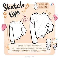 a drawing of a white shirt with the words sketch tips on it