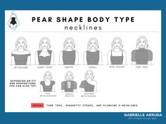 Feminine Outfits Pear Shape, Pear Body Neckline, Pear Shape Necklines, Pear Shaped Neck Line, Edgy Outfits Pear Shape, Capsule Wardrobe 2023 Pear Shape, Body Type Clothing Guide Pear, Neckline For Pear Shape Body Types, Workwear Pear Shape