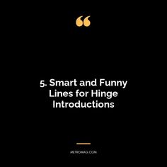 a black background with the words 5 smart and funny lines for hinges instructions