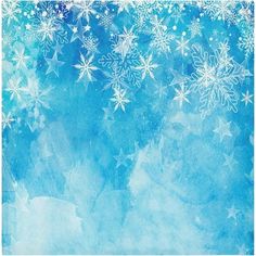 a blue background with snowflakes and stars